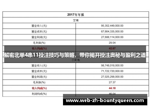解密北单4串11投注技巧与策略，带你揭开投注奥秘与盈利之道